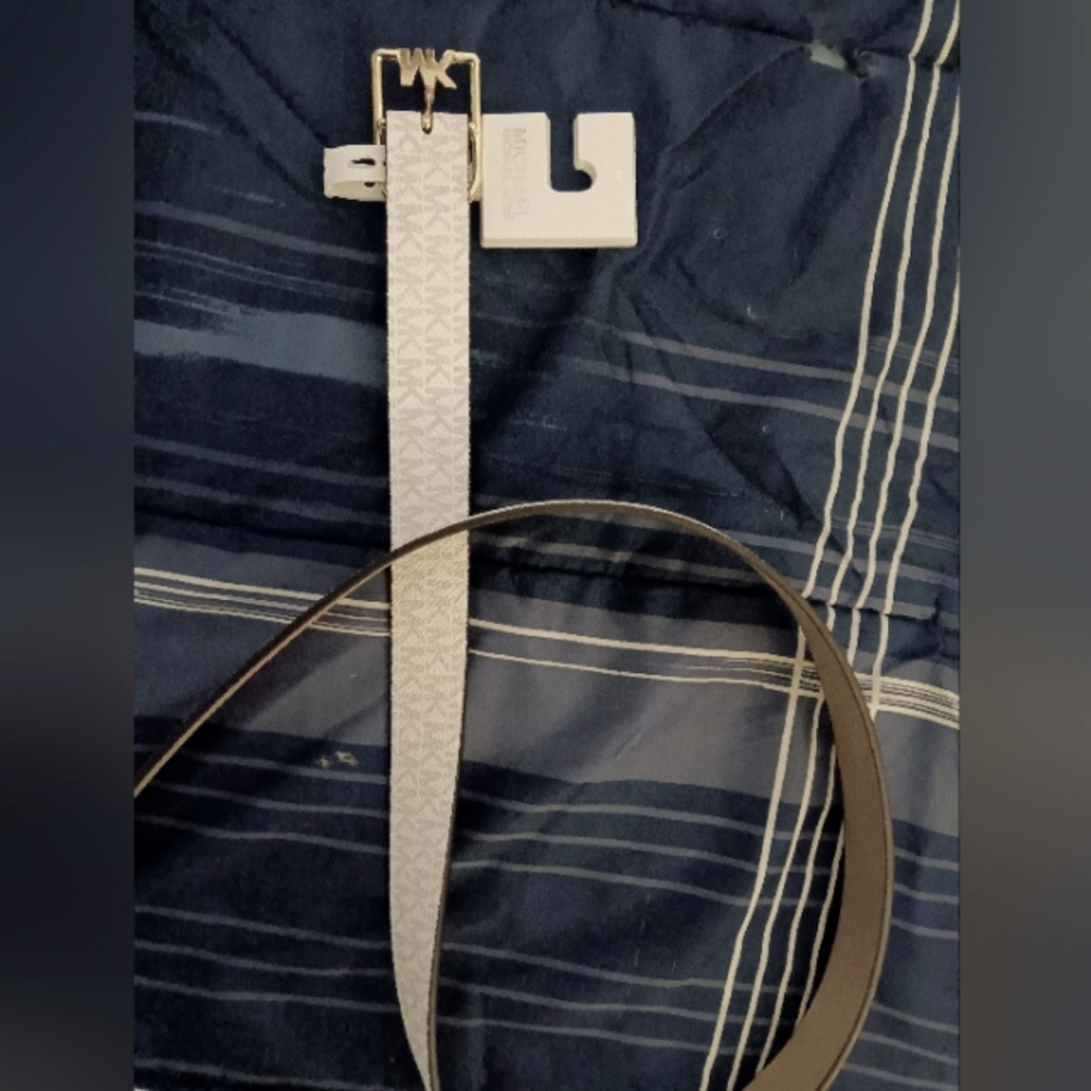 Michael Kors Logo Belt Bright White
